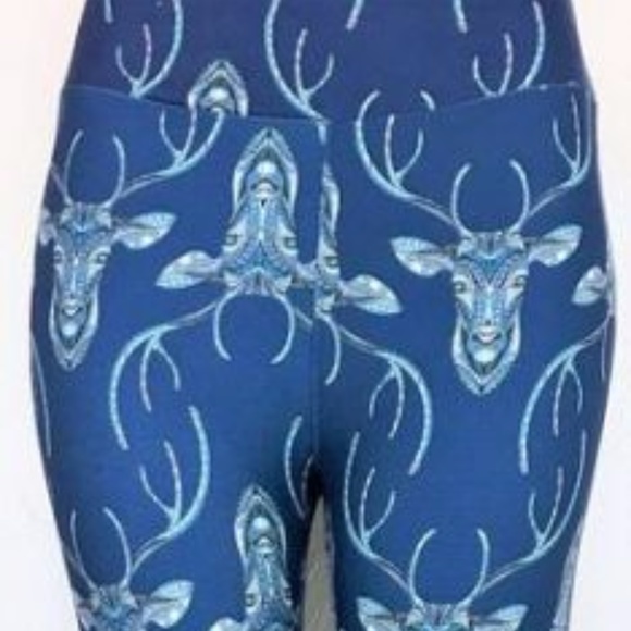 Navy Deer Buttery Soft Leggings, T/C 14-24 - Picture 1 of 2